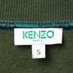 Kenzo Green Cotton Knit Printed Sweatshirt S