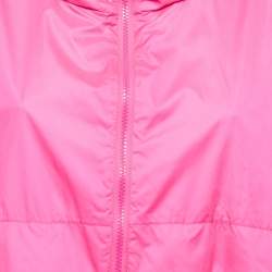 Pre Owned Kenzo Pink Logo Print Synthetic Zipper Jacket L