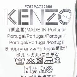 Kenzo Black/White Snake Print Cotton Knit Track Pants M