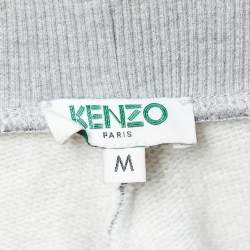 Kenzo Black/White Snake Print Cotton Knit Track Pants M