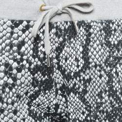 Kenzo Black/White Snake Print Cotton Knit Track Pants M