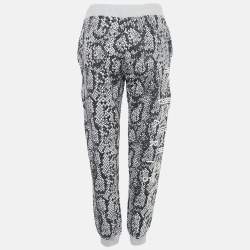 Kenzo Black/White Snake Print Cotton Knit Track Pants M
