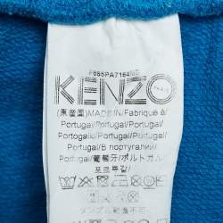 Pre Owned Kenzo Blue Cotton Knit Printed Track Pants S