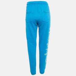 Pre Owned Kenzo Blue Cotton Knit Printed Track Pants S