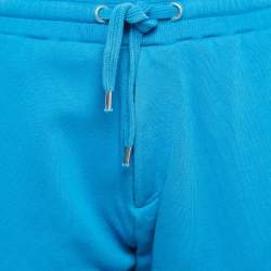 Pre Owned Kenzo Blue Cotton Knit Printed Track Pants S