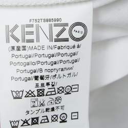 Pre Owned Kenzo White Printed Cotton Jersey T-Shirt S