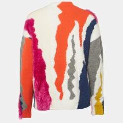 Pre Owned Kenzo Multicolor Intarsia Knit Sweater M