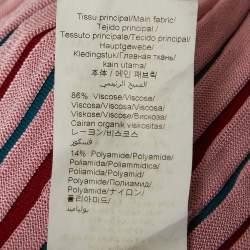 Pre Owned Kenzo Pink Rib Knit V-Neck Jumper M