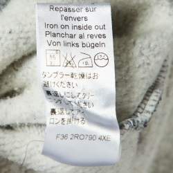 Pre Owned Kenzo Grey Melange Knit Tiger Embroidered Sweater Dress L