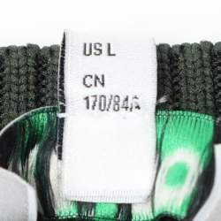 Pre Owned Kenzo Olive Green Crepe Tiger Motif Detail Sweatshirt L