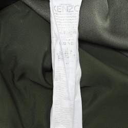 Pre Owned Kenzo Olive Green Crepe Tiger Motif Detail Sweatshirt L