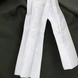 Pre Owned Kenzo Olive Green Crepe Tiger Motif Detail Sweatshirt L