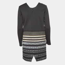 Pre Owned Kenzo Black Jersey Eye Patch Detail Mini Dress M