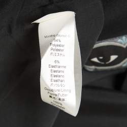Pre Owned Kenzo Black Jersey Eye Patch Detail Mini Dress M