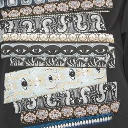 Pre Owned Kenzo Black Jersey Eye Patch Detail Mini Dress M