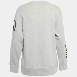 Pre Owned Kenzo Grey Tiger Applique Cotton Sweatshirt XS