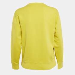 Pre Owned Kenzo Yellow Tiger Applique Cotton Knit Sweatshirt S