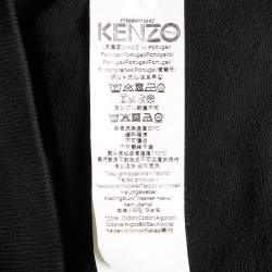 Pre Owned Kenzo Black Eye Embroidered Cotton Crew Neck Sweatshirt L