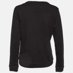 Pre Owned Kenzo Black Eye Embroidered Cotton Crew Neck Sweatshirt L