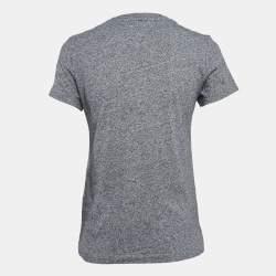 Kenzo Grey Lion Print Melange Knit T-Shirt S