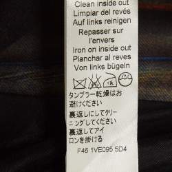 Pre Owned Kenzo Black Printed Gabardine Button Front Blazer S