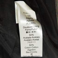 Pre Owned Kenzo Black Printed Gabardine Button Front Blazer S