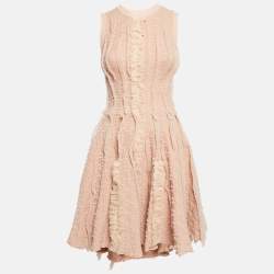 Pre Owned Dsquared Peachy Pink Patterned Jersey Mini Dress M