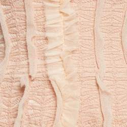 Pre Owned Dsquared Peachy Pink Patterned Jersey Mini Dress M