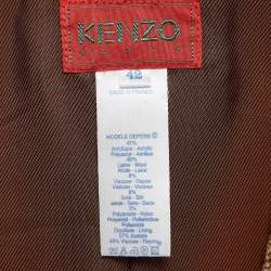Kenzo Brown Wool Blazer and Skirt Set L