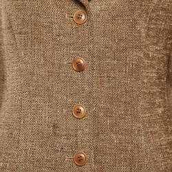 Kenzo Brown Wool Blazer and Skirt Set L