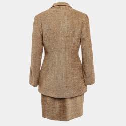 Kenzo Brown Wool Blazer and Skirt Set L