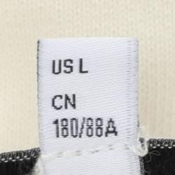 Pre Owned Kenzo Cream Printed Cotton Knit Hoodie Sweatshirt L