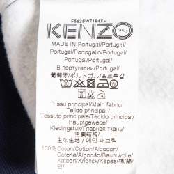 Pre Owned Kenzo Blue Tiger Print Cotton Crew Neck Sweatshirt XL