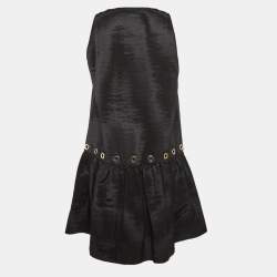 Pre Owned Kenzo Black Synthetic Eyelet Detail Sleeveless Mini Dress M