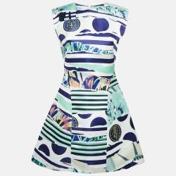Pre Owned Kenzo Multicolor Printed Crepe Sleeveless Mini Dress M