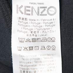 Kenzo Black Logo Embroidered Jersey Zip-Up Jacket XS