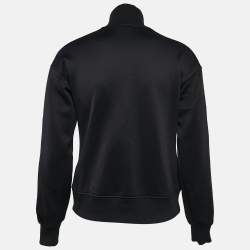 Kenzo Black Logo Embroidered Jersey Zip-Up Jacket XS