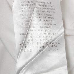 Pre Owned Kenzo White Logo Patch Jersey Crew Neck T-Shirt S