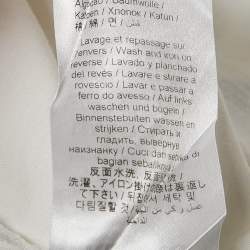 Pre Owned Kenzo White Logo Flock Print Cotton T-Shirt S