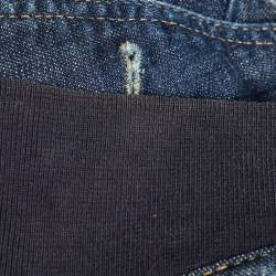 Pre Owned Kenzo Blue Washed Denim Asymmetrical Jacket L