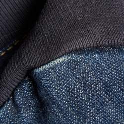 Pre Owned Kenzo Blue Washed Denim Asymmetrical Jacket L