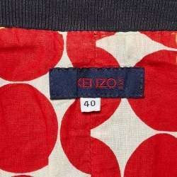 Pre Owned Kenzo Blue Washed Denim Asymmetrical Jacket L