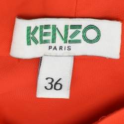 Pre Owned Kenzo Orange Viscose Longsleeve Maxi Dress S