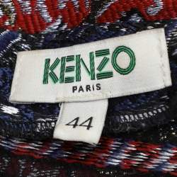 Pre Owned Kenzo Multicolor Brocade Fabric Silk Blend Dress XL