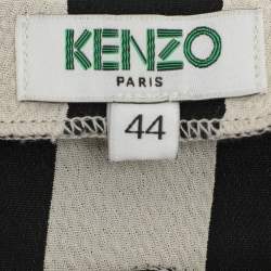 Kenzo Black/White Strip Crepe Top L