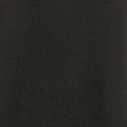 Kenzo Black Rib Knit Zipper Detail V-Neck Sweater Dress XL