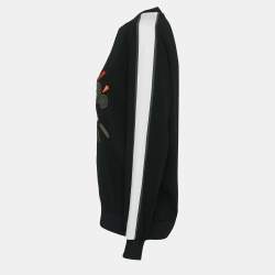 Pre Owned Kenzo Black Eye Logo Embroidered Crepe Sweatshirt S