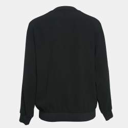Pre Owned Kenzo Black Eye Logo Embroidered Crepe Sweatshirt S
