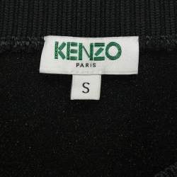 Pre Owned Kenzo Black Eye Logo Embroidered Crepe Sweatshirt S
