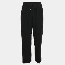 Kenzo Black Side Stripe Crepe Tack Pants S